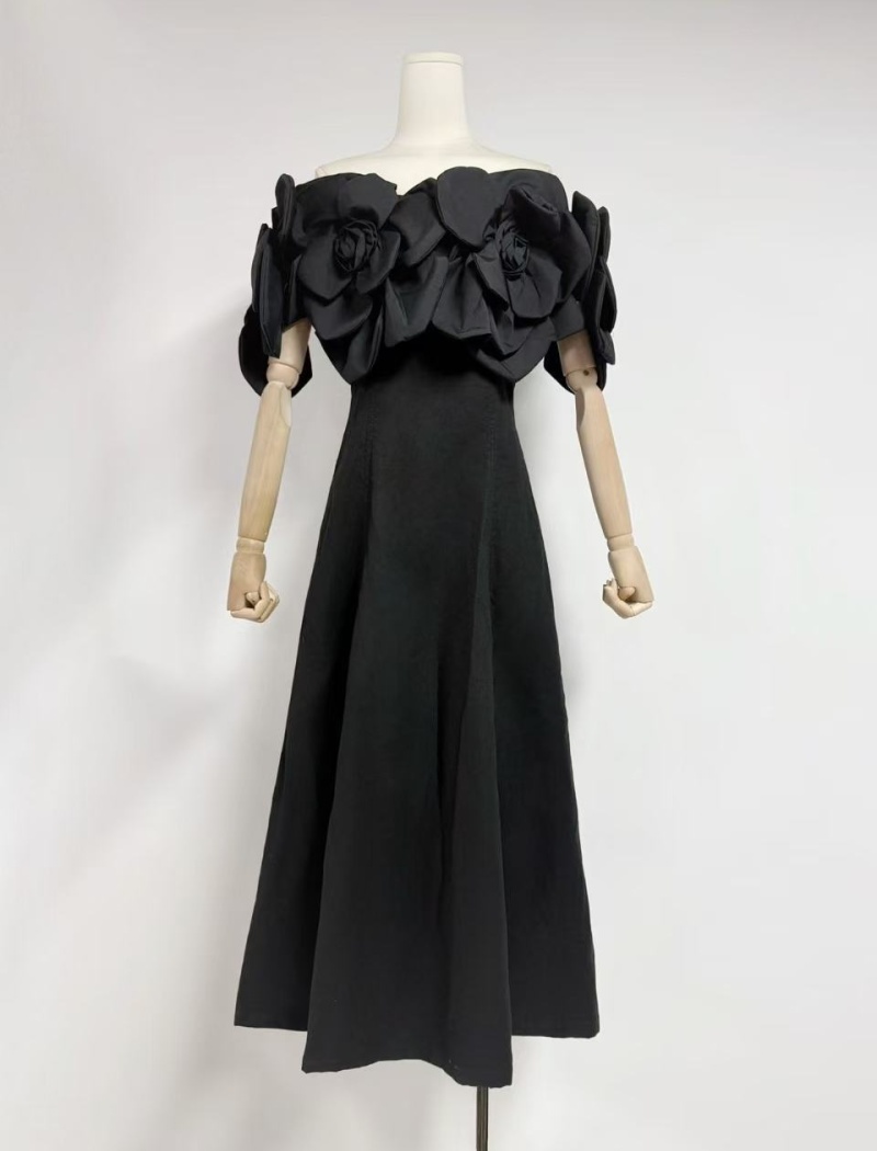 Stereoscopic spring slim niche long dress for women