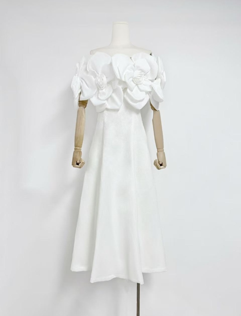 Stereoscopic spring slim niche long dress for women