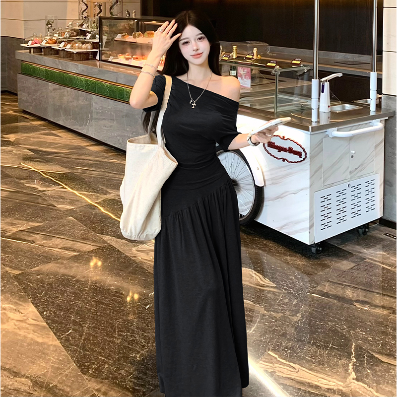 Fashion summer skirt lazy simple tops 2pcs set for women