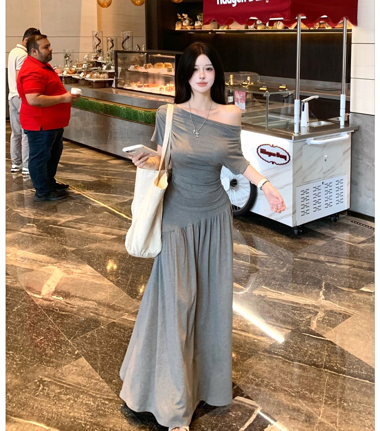 Fashion summer skirt lazy simple tops 2pcs set for women