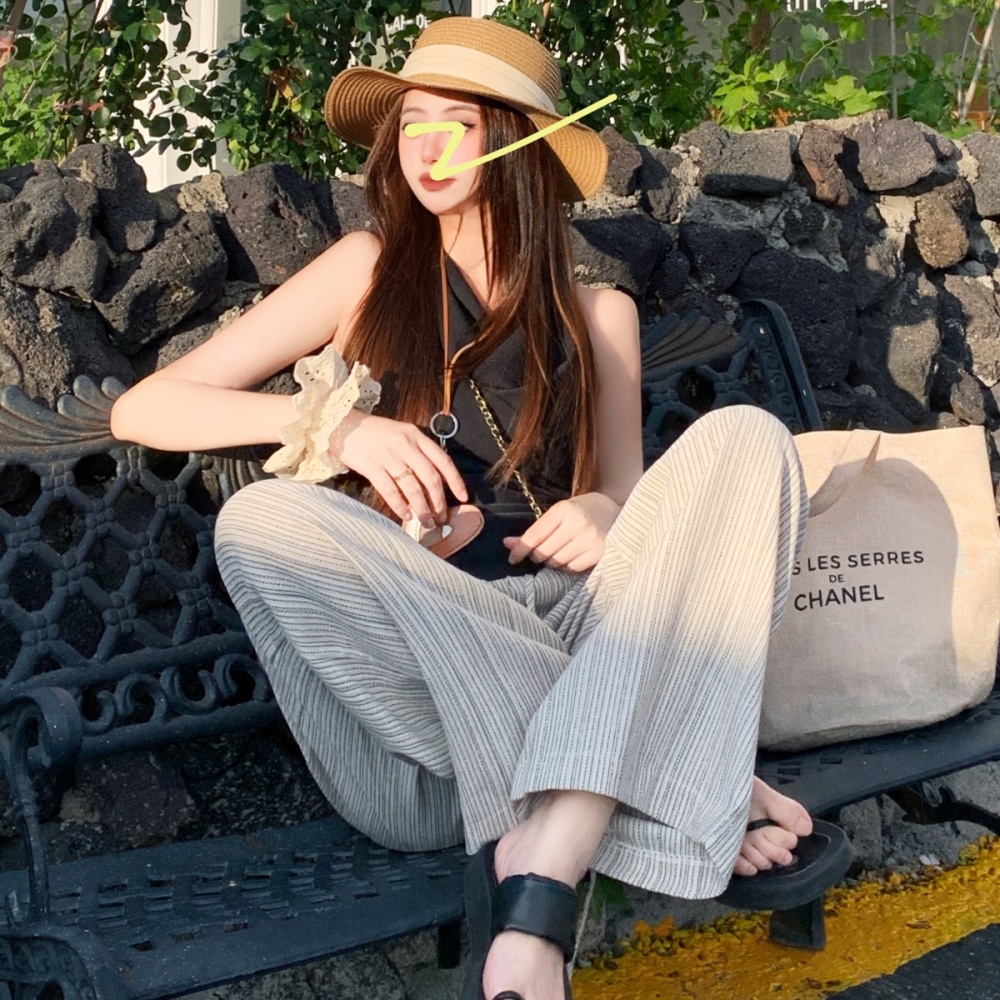 Niche drawstring long pants Korean style simple casual pants
