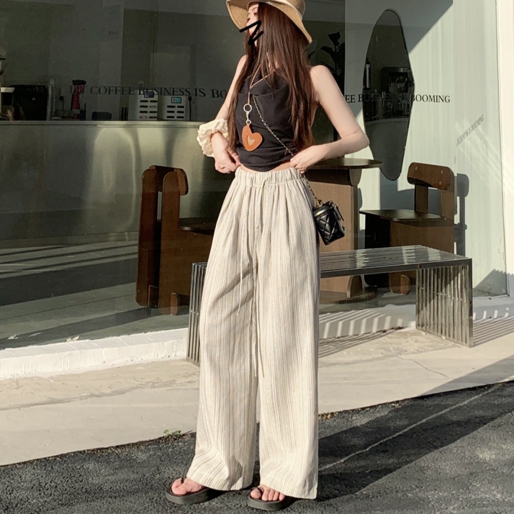 Niche drawstring long pants Korean style simple casual pants
