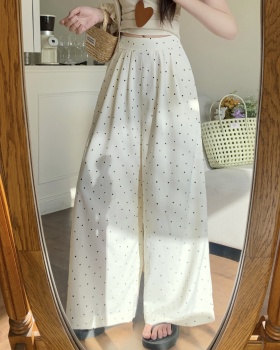 Loose Casual summer niche polka dot wide leg pants for women