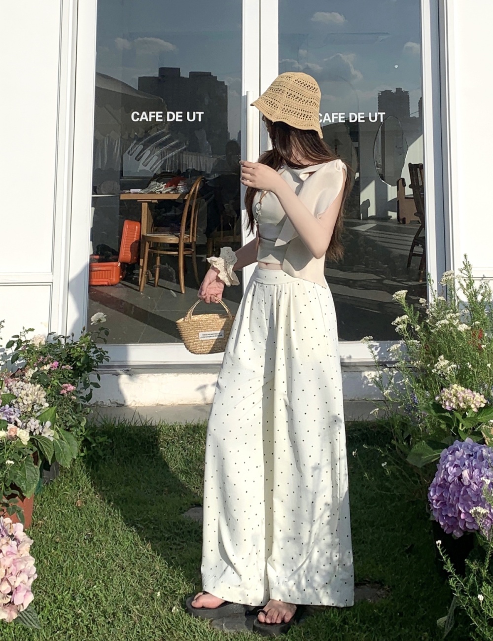 Loose Casual summer niche polka dot wide leg pants for women