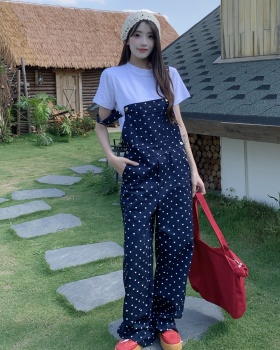 White denim T-shirt cotton casual pants 2pcs set for women