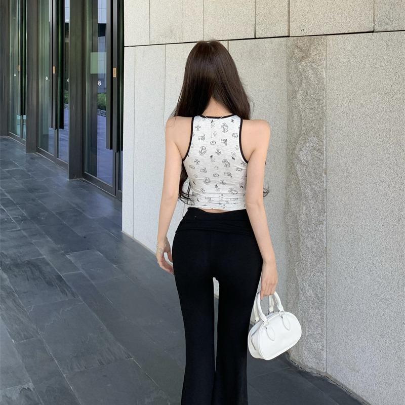 Summer cartoon vest printing pants 2pcs set
