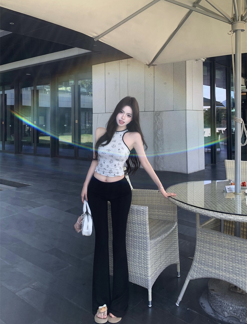 Summer cartoon vest printing pants 2pcs set