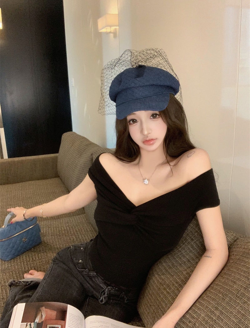 Enticement strapless tops lace summer T-shirt for women