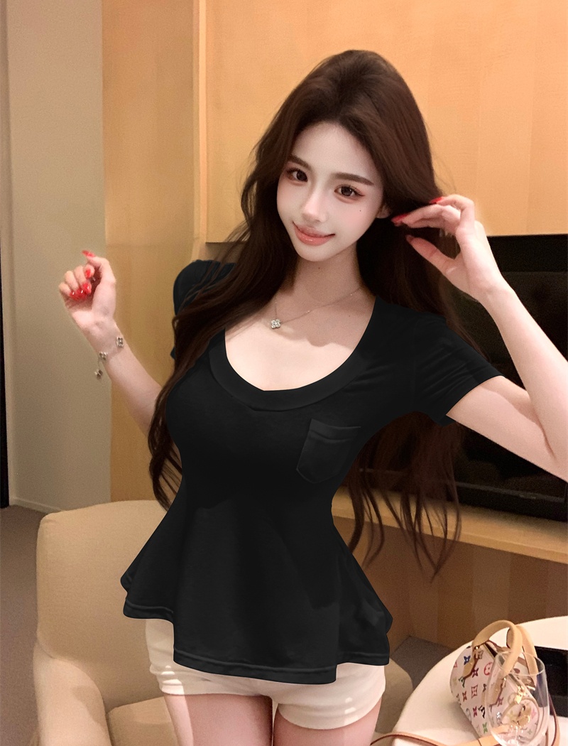 Enticement lazy short sleeve simple tops
