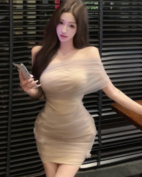 Shoulder flowers dress gauze T-back