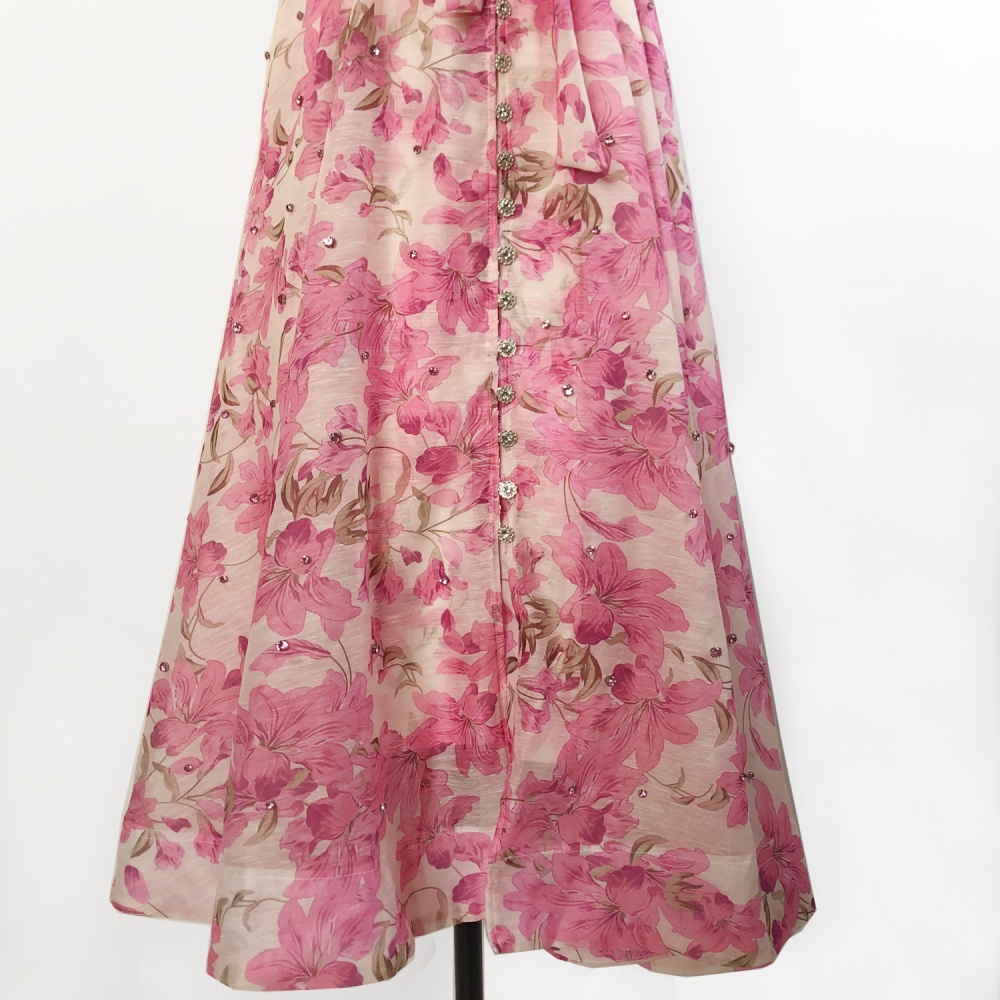Puff sleeve court style sling retro single-breasted dress