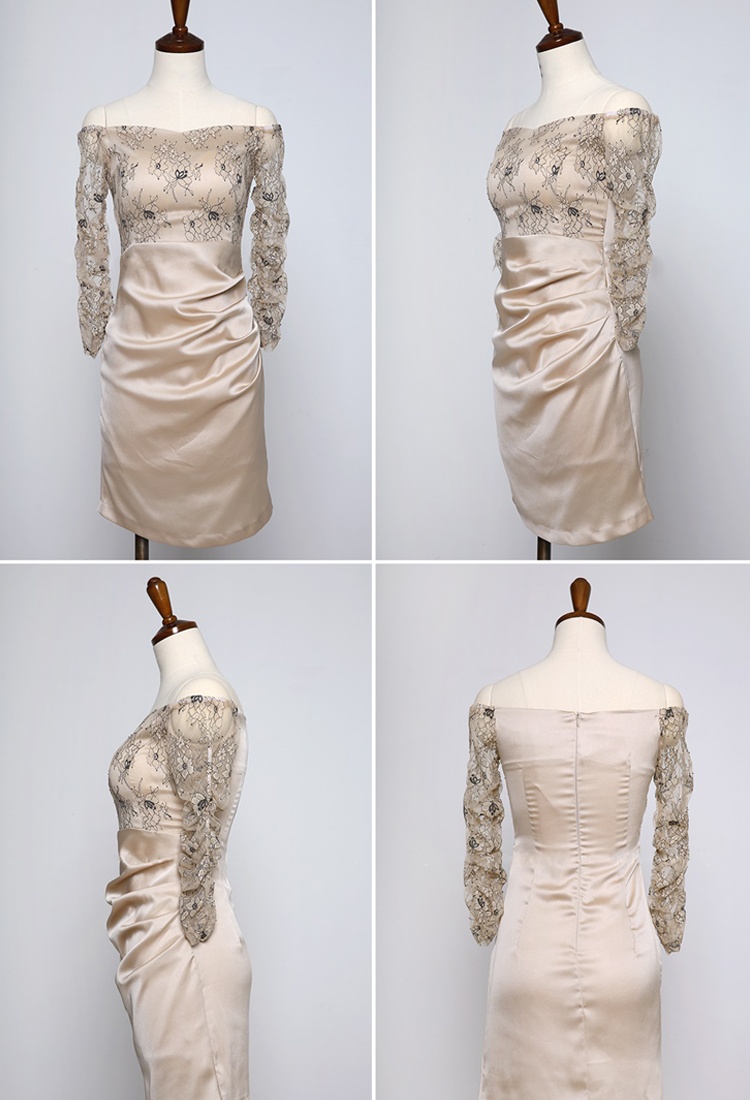 Spring and summer horizontal collar dress