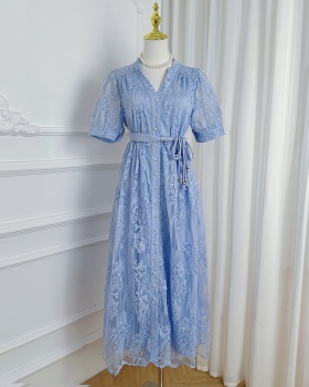 France style multicolor summer temperament dress