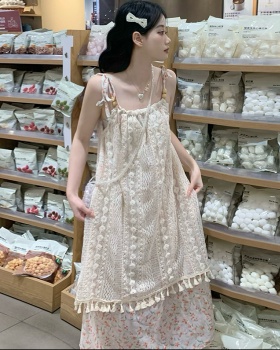 Summer sling vacation dress lazy floral long dress