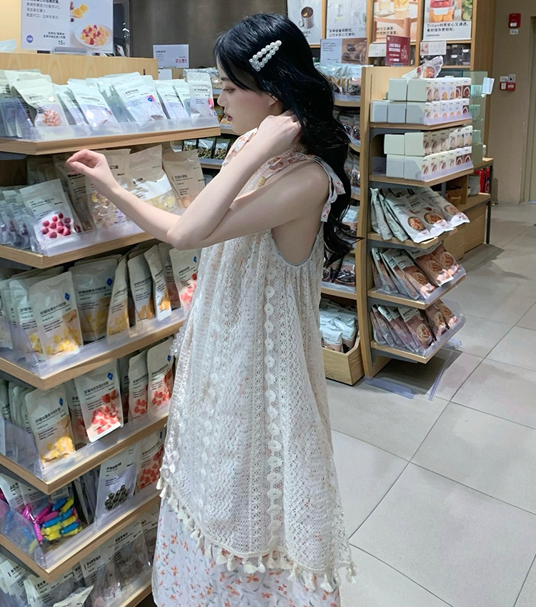 Summer sling vacation dress lazy floral long dress