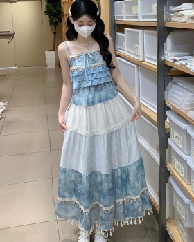 Sweet skirt sling vest 2pcs set