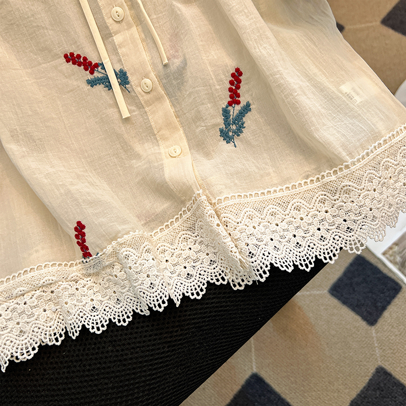 Round neck Korean style summer all-match temperament tops