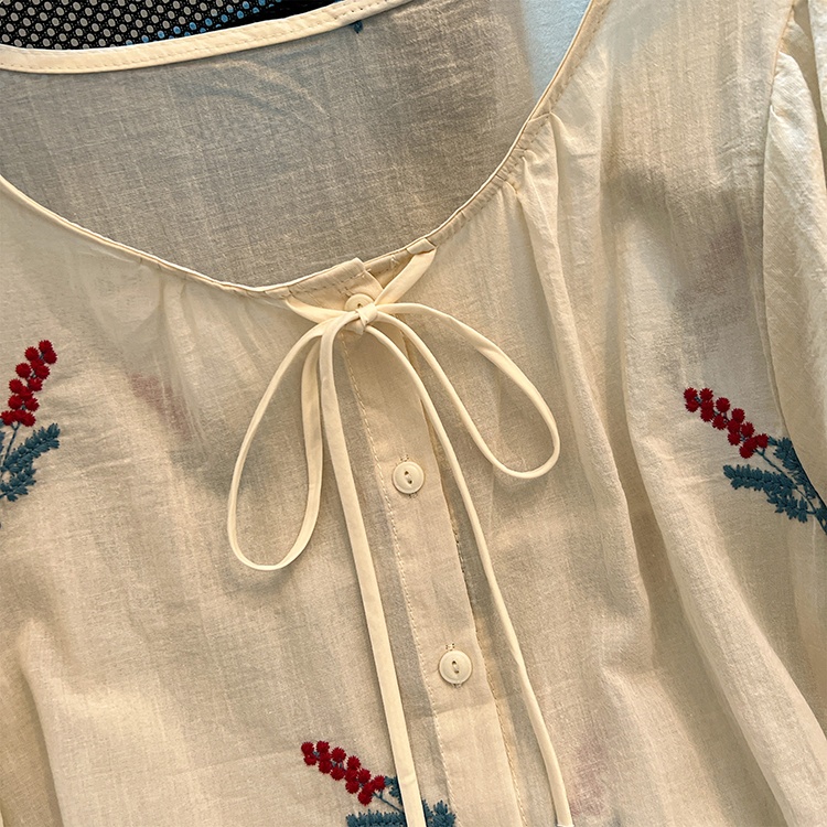 Round neck Korean style summer all-match temperament tops