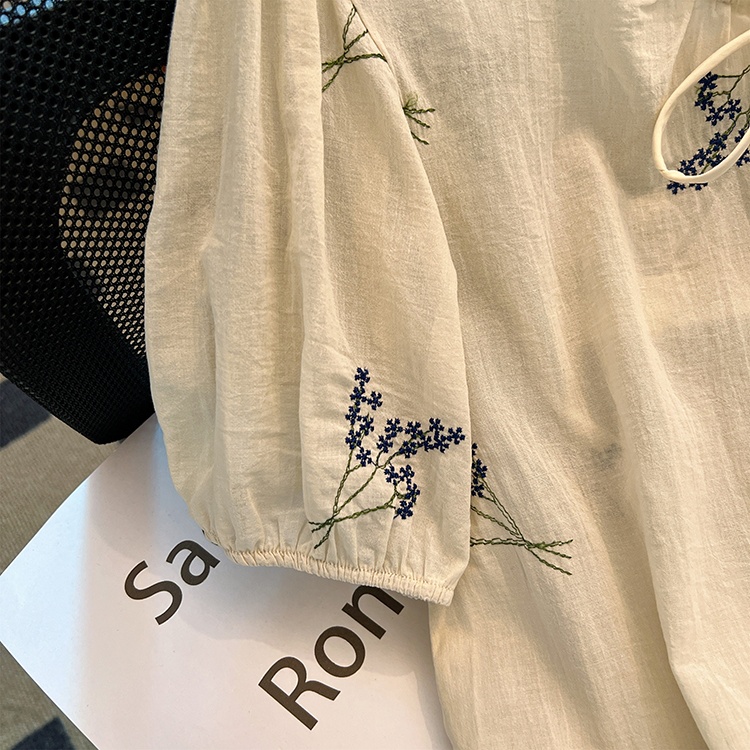 Short sleeve lace summer Korean style shirt