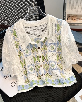 Short France style shirt sweet summer tops for women