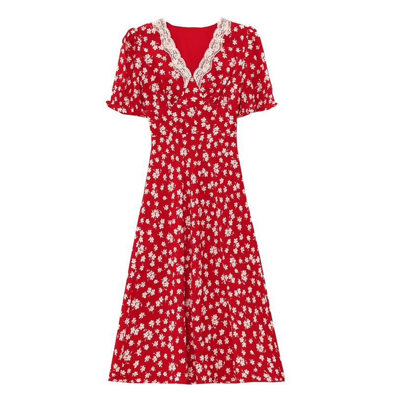 Spring and summer long dress vacation dress for women