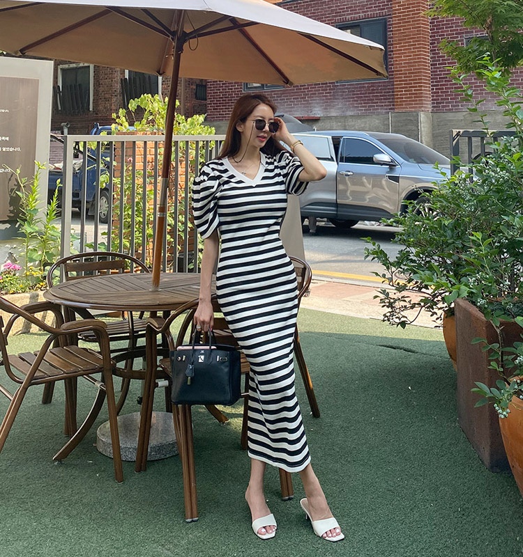 Temperament summer dress Korean style long dress for women
