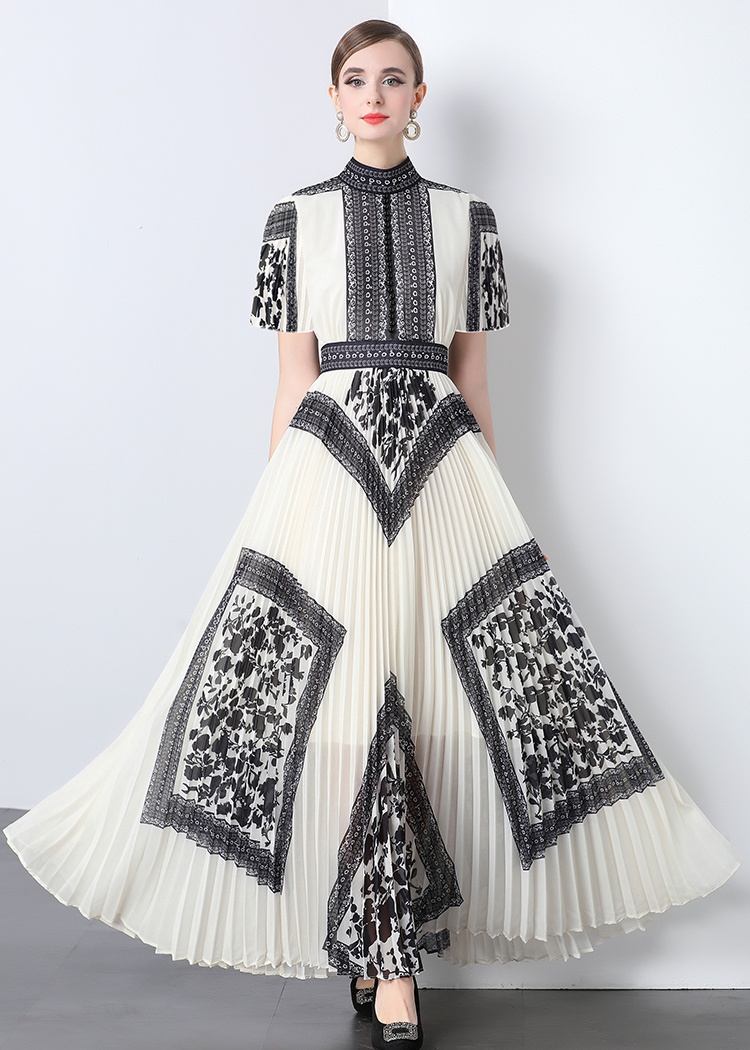 Pleats Please short sleeve printing dress