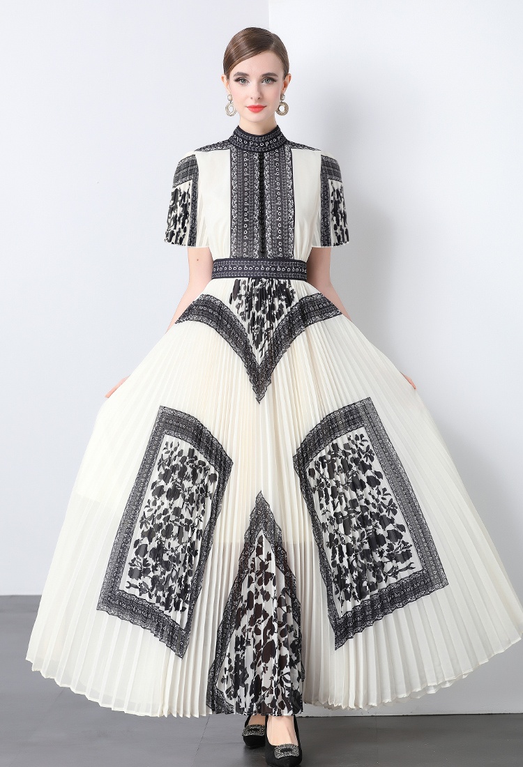 Pleats Please short sleeve printing dress