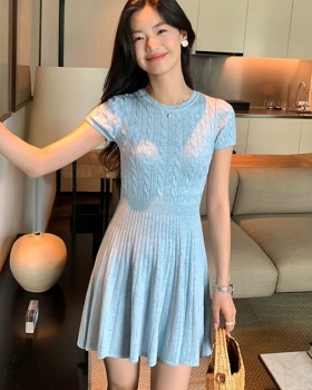 Short sleeve summer dress temperament T-back for women