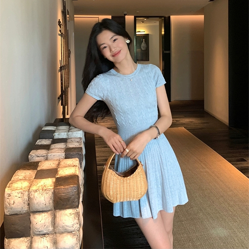 Short sleeve summer dress temperament T-back for women