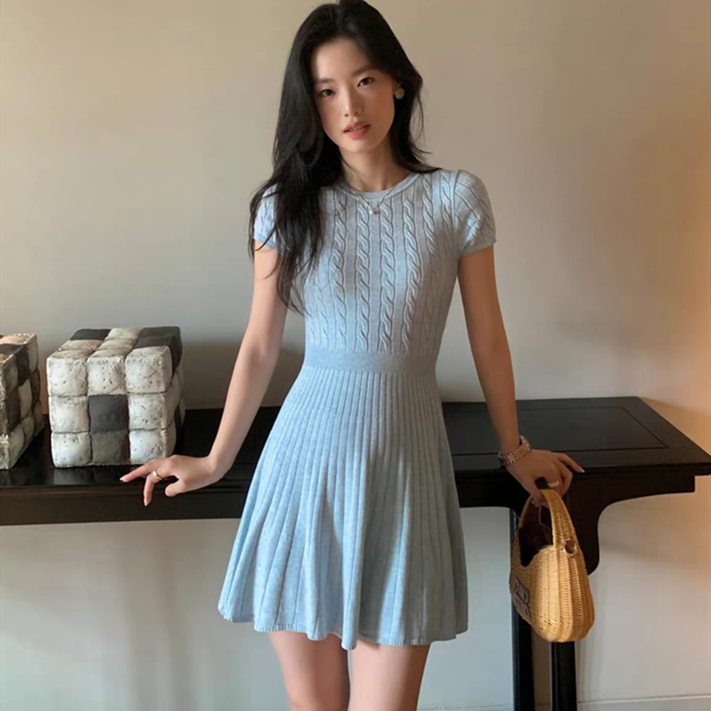 Short sleeve summer dress temperament T-back for women