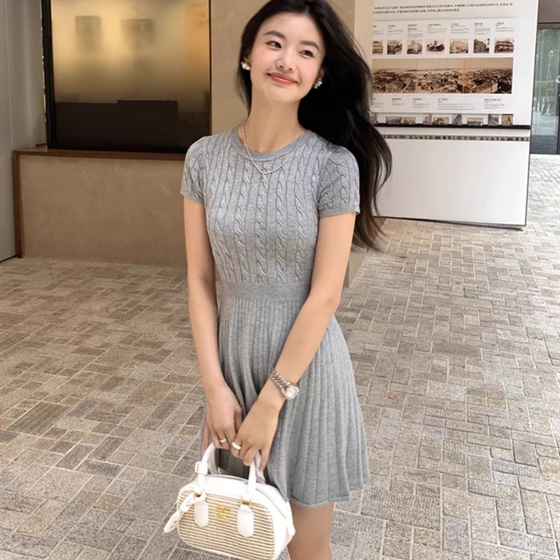 Short sleeve summer dress temperament T-back for women