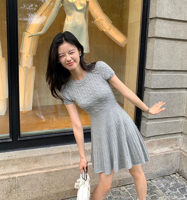 Short sleeve summer dress temperament T-back for women