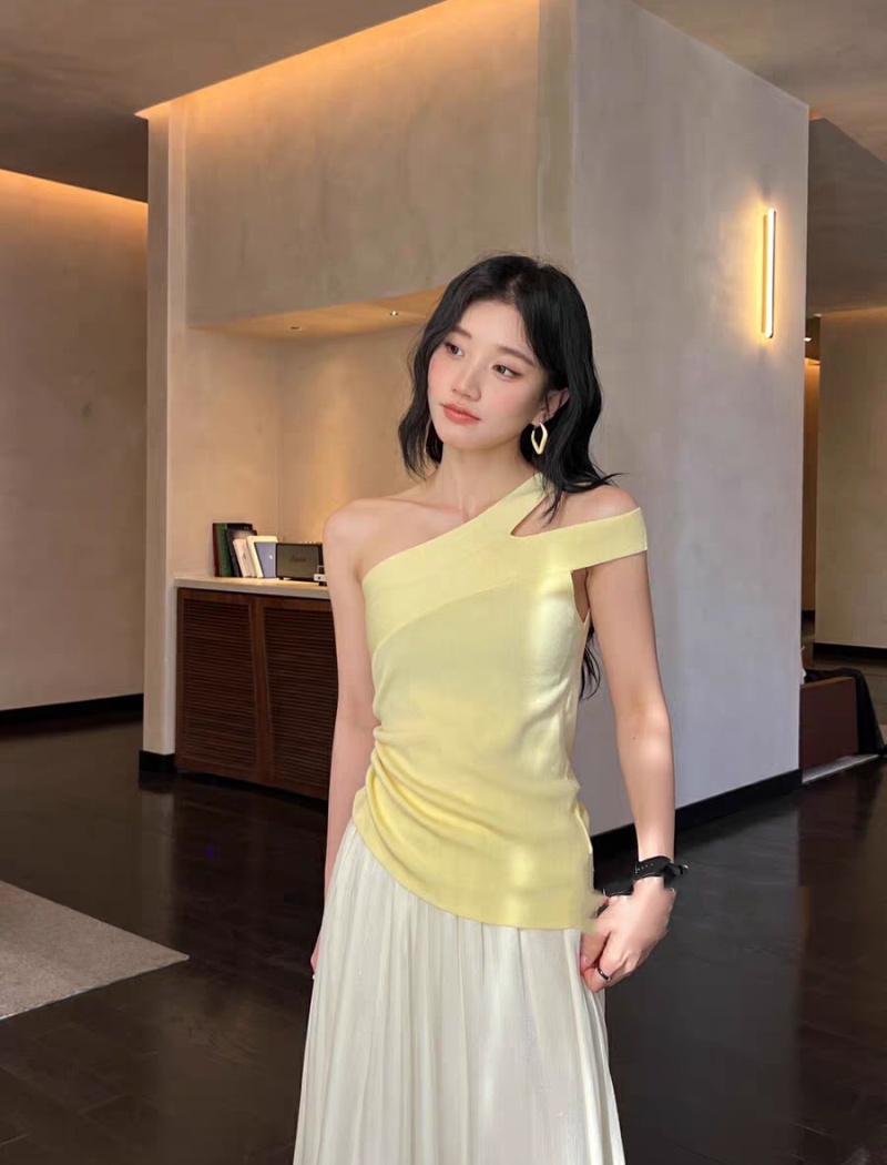 Knitted frenum tops summer Korean style vest for women
