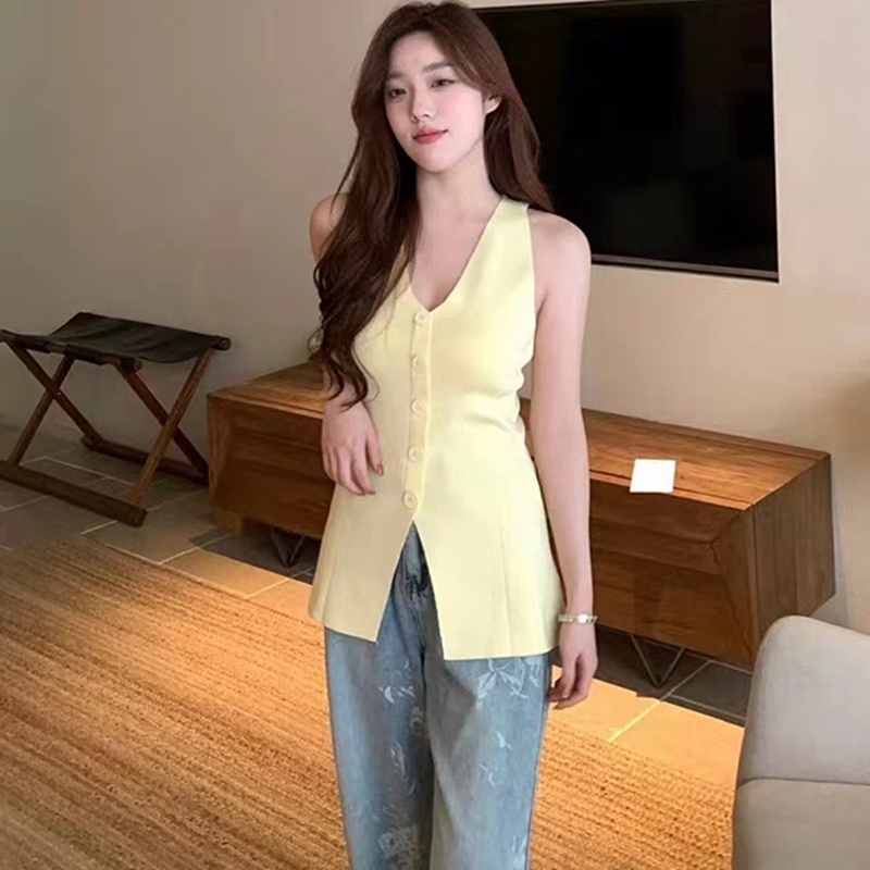 Wears outside vest knitted tops for women