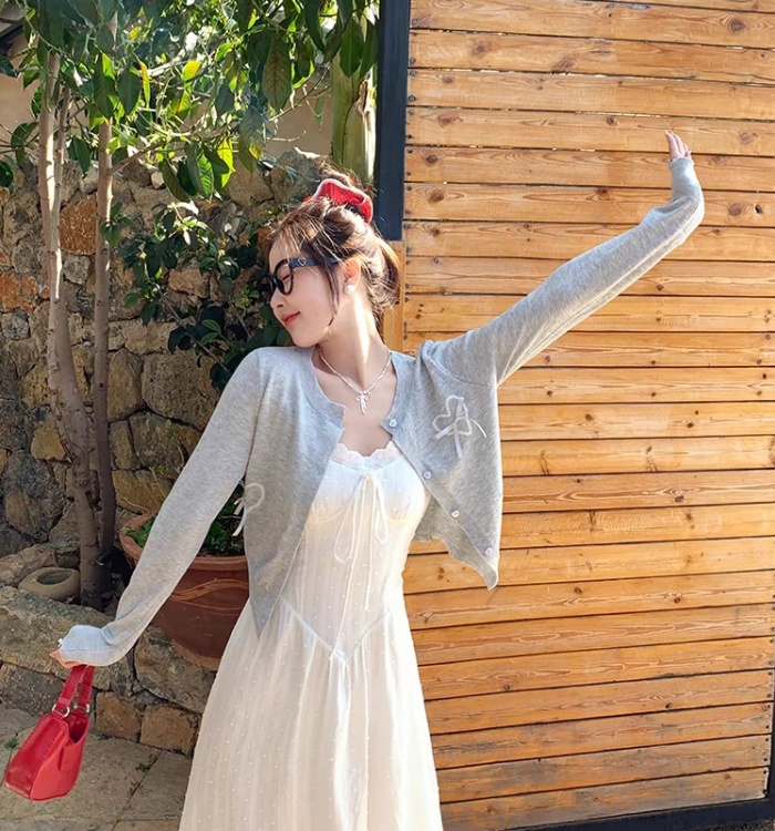 Thin tender knitted cardigan summer sunscreen coat for women