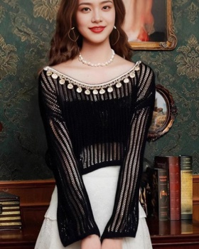 Long sleeve Korean style flat shoulder sun shirt