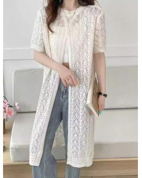 Long split tops outside the ride knitted dress for women