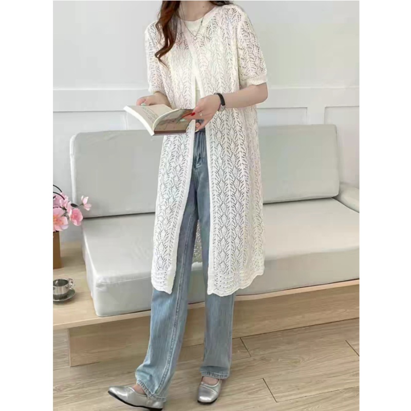 Long split tops outside the ride knitted dress for women