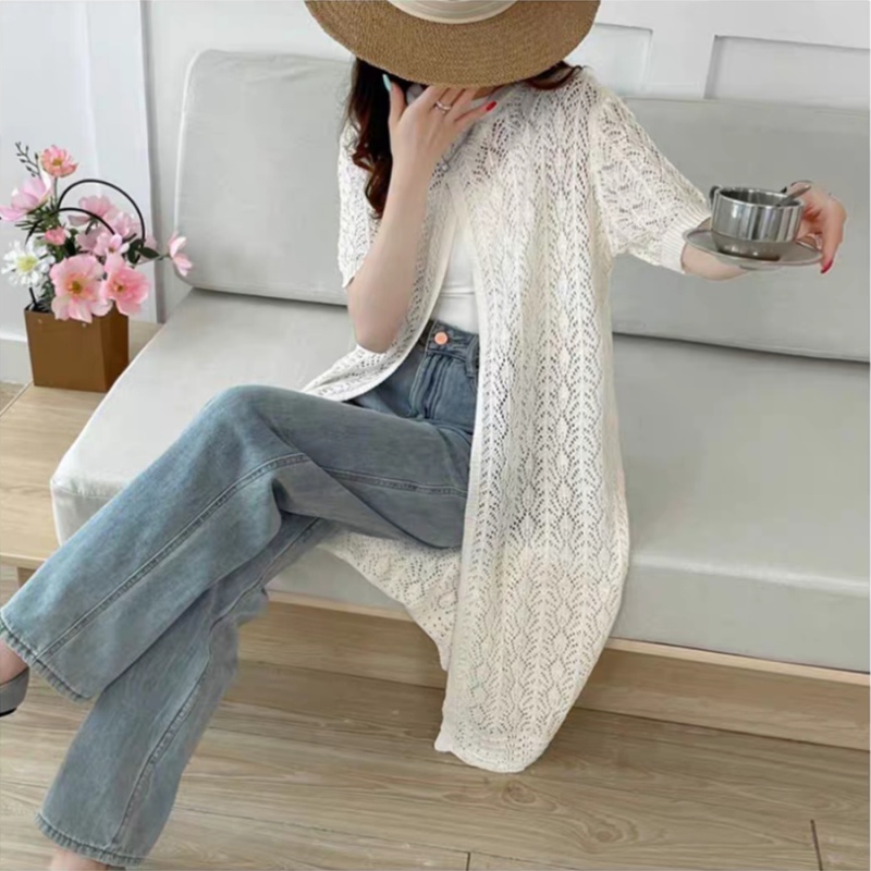Long split tops outside the ride knitted dress for women