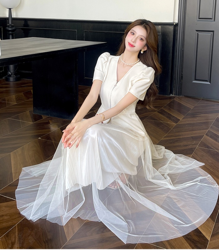 Fashion zip long skirt summer tops 2pcs set