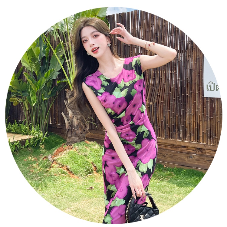 Temperament summer fashion dress ladies slim long dress
