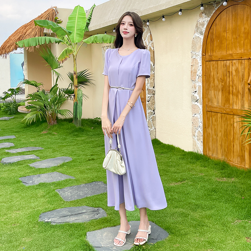 Pinched waist fashion long dress summer dress