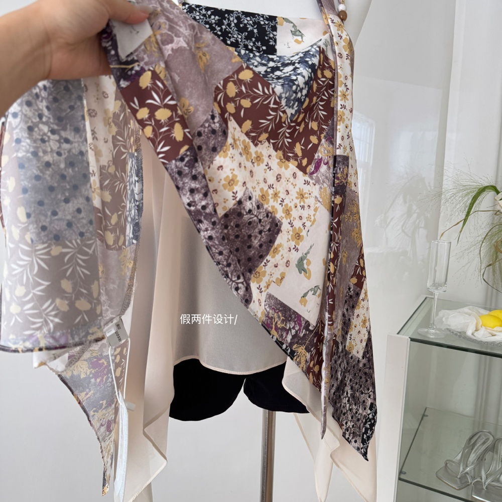 Sling niche shirt Western style irregular tops for women
