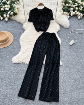 Wide leg pants 2pcs set for women