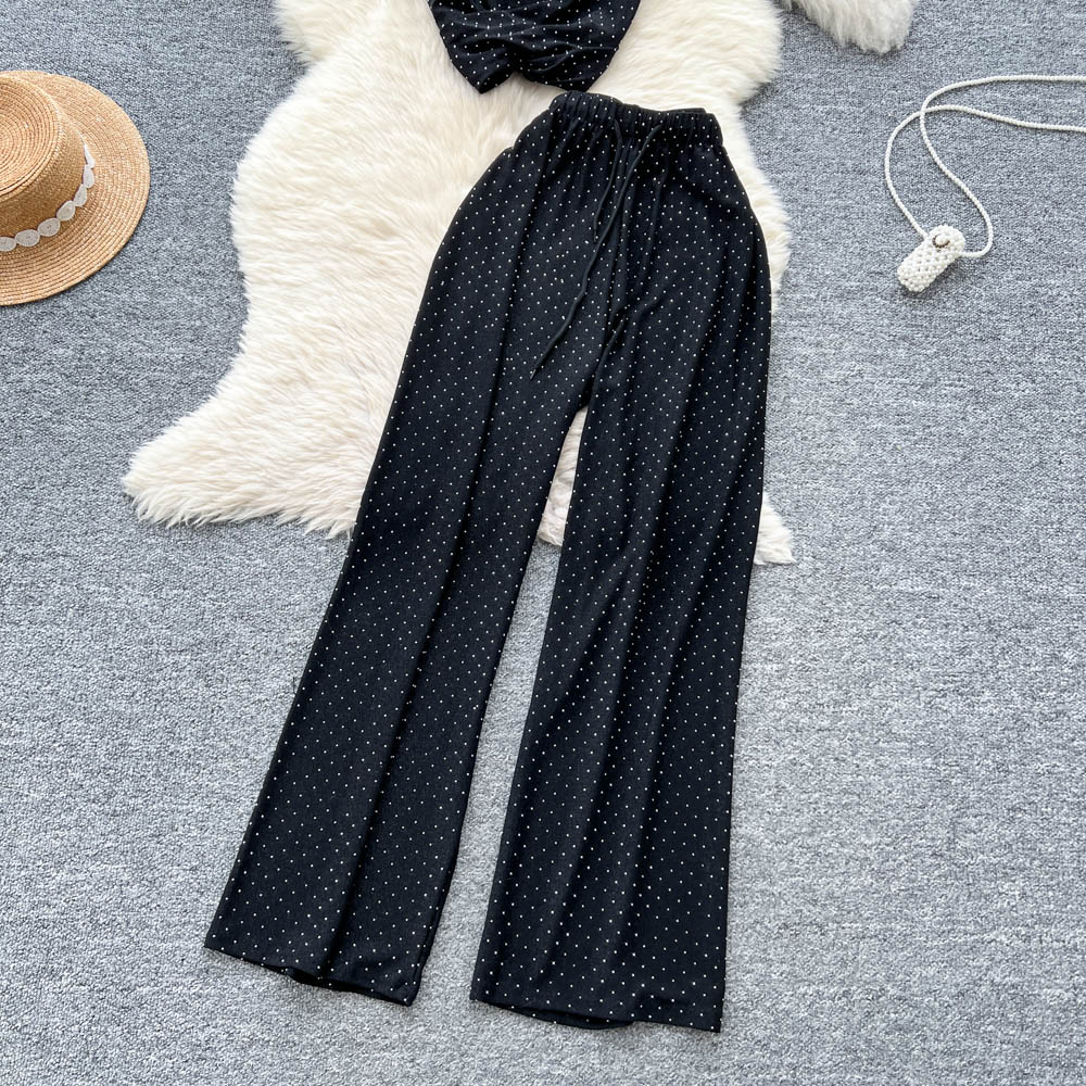 Wide leg pants 2pcs set for women