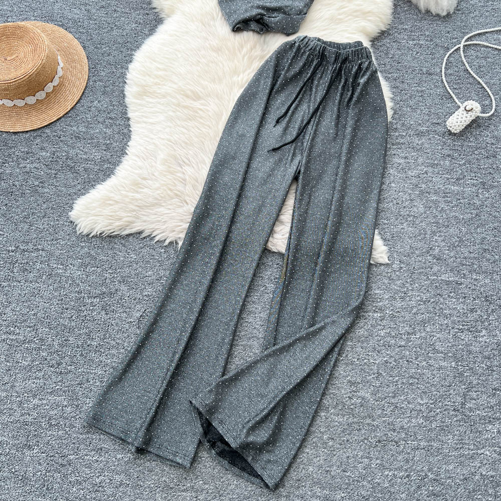 Wide leg pants 2pcs set for women