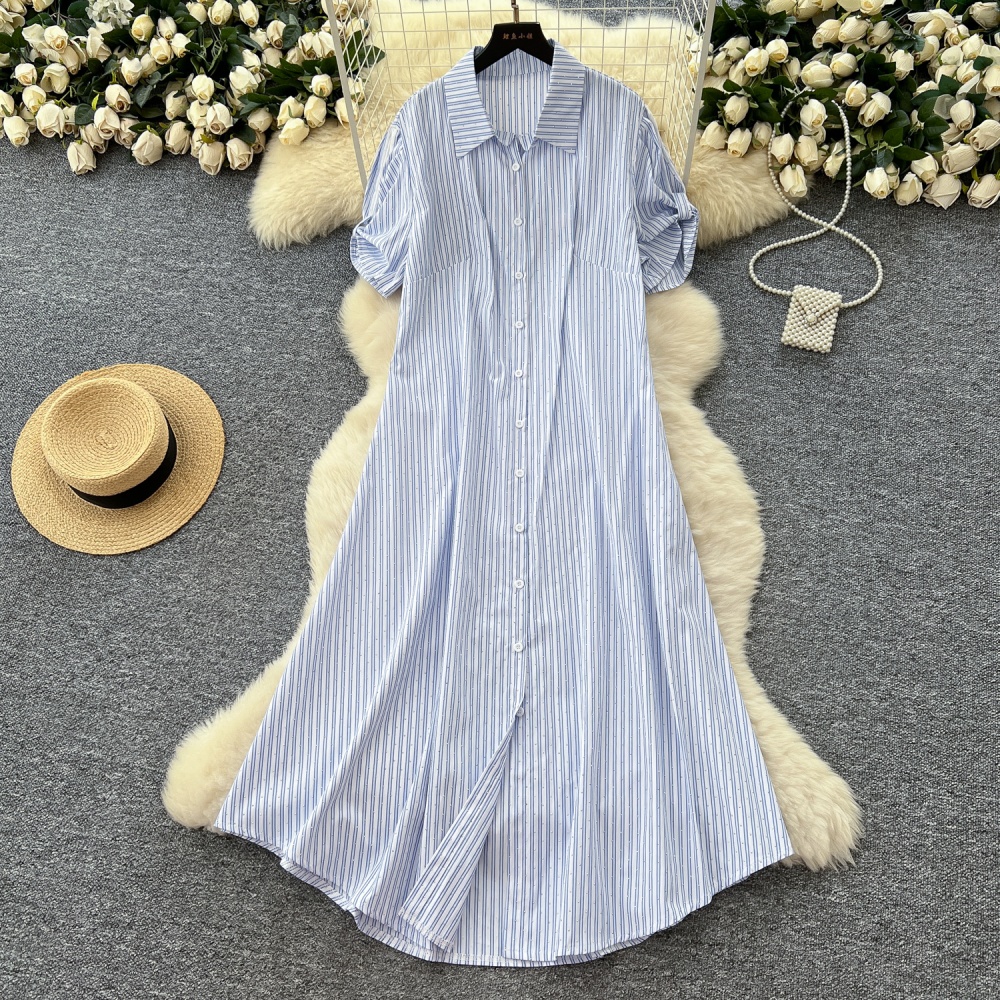Rhinestone Korean style dress loose long dress for women