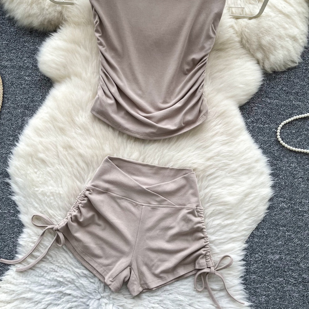 Both sides of bandage tops T-shirt a set for women