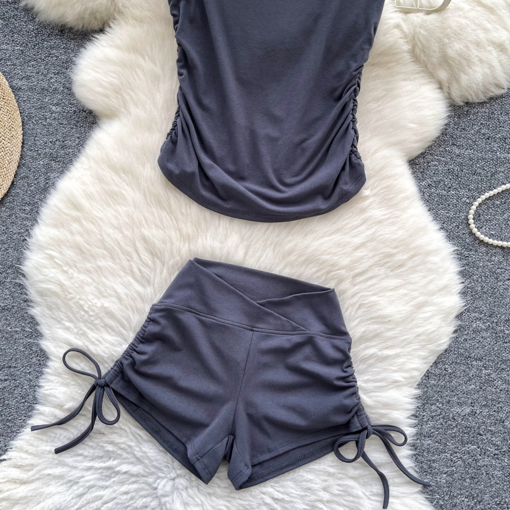 Both sides of bandage tops T-shirt a set for women
